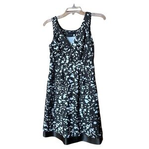 Banana Republic Petite Silk Sleeveless A Line‎ Dress 0P Pockets Abstract Brown